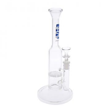 Grav Labs - Straight Natural Nano Stemless Glass Bong with HoneyComb Disc Perc - Blue