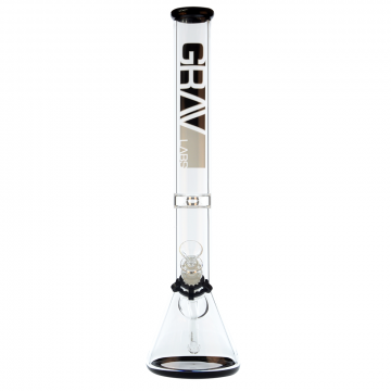 Grav Labs - Beaker Base Glass Bong with Black Accents - 16 Inch - Black - Front view 