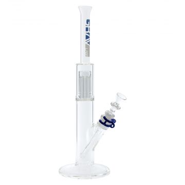 Grav Labs - Glass Flare Foot Straight Cylinder Tree Perc Bong - 16 Inch - Blue