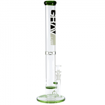 Grav Labs 16 Inch Flare Stemless Honeycomb Disc Ice Bong with Green Accents - Black - Side view 1