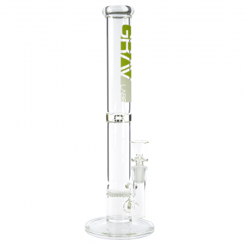 Grav Labs 12 Inch Flare Stemless Honeycomb Disc Ice Bong - Green - Side view 1