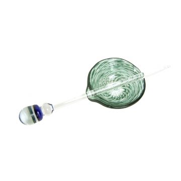 Glass Concentrate Dish - Swirl Design - Blue Marble Dabber