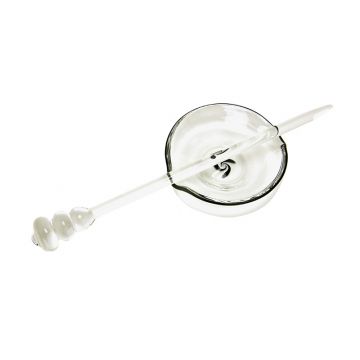 Glass Concentrate Dish - Spin Trail Design - Clear Marble Dabber