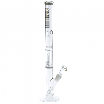 UPC 18" Double-Stacked Showerhead Straight Bong - Clear