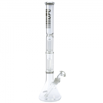 UPC 18" Double-Stacked Showerhead Beaker Bong - Clear