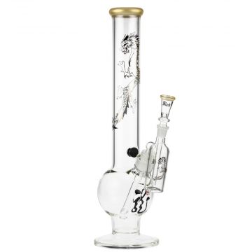 Black Leaf Golden Dragon Series Bubble-Base Bong Set with Precooler - Side View 1