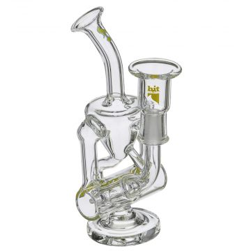 Hitman – Baby Funnel Recycler with Hammerhead Perc - Yellow Logo – 10mm