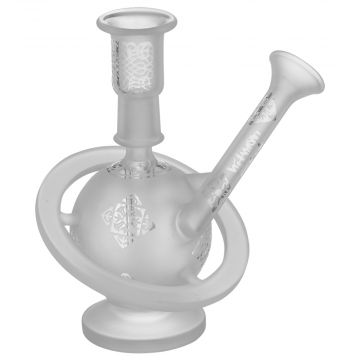 Pakoh x Hitman –Sandblasted Baby Planet Sidecar Bubbler with Brilliance Perc & Square Pattern – 10mm 