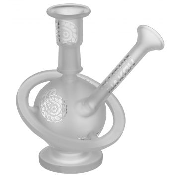 Pakoh x Hitman –Sandblasted Baby Planet Sidecar Bubbler with Brilliance Perc & Drop Shaped Pattern – 10mm