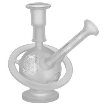 Pakoh x Hitman –Sandblasted Baby Planet Sidecar Bubbler with Brilliance Perc & Round Pattern – 10mm 