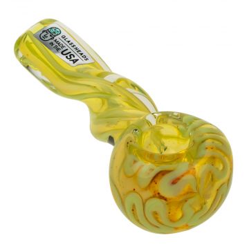 GlassHeads Green Slyme Inside-Out Twisted Fumed Spoon Pipe