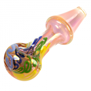 Glassheads Inside-out Spoon Pipe Fumed with Rainbow Canes