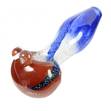 LA Pipes Inside-Out USA Spoon Pipe with Dichro and Frit 