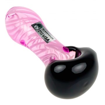 LA Pipes Pink & Black Spoon Pipe 