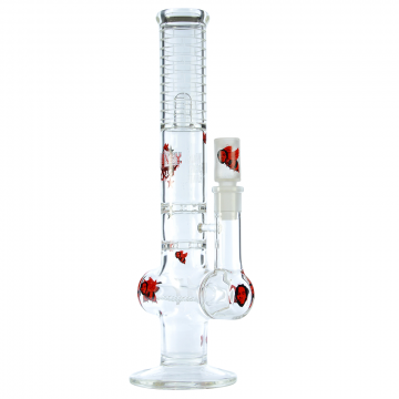 Honey Supply Double Ratchet Bong with Inline Perc - Side View 1 