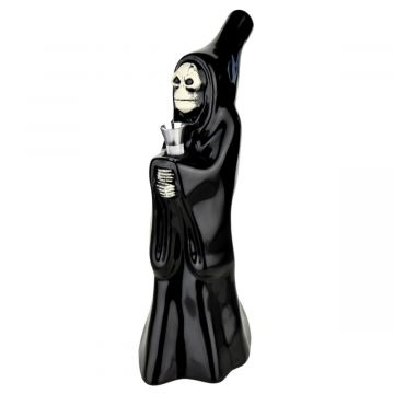 Hooded Ceramic Skeleton Cupbearer Bong | 10 Inch | Black