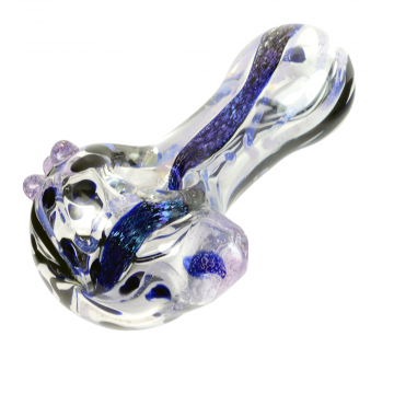 UPC Inside-Out Purple Slyme Spoon Pipe with Dichro Accents