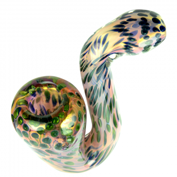 LA Pipes Inside-Out Fumed Sherlock Pipe with Oily Cobalt Drops