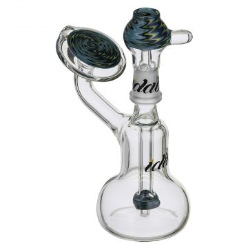 iDab Glass Colored Vapor Bubbler with Disk Mouthpiece 18.8mm- Black & Green