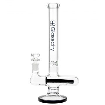 Glasscity Nautilus Ice Bong with Inline Diffuser | Black - Side View 1