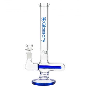 Glasscity Nautilus Ice Bong with Inline Diffuser | Blue - Side View 1