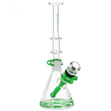 Glasscity Beaker Base Mini Bong | 10 Inch | Green - Side View 1