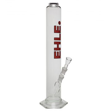 EHLE. Glass - Straight Cylinder Bong 2000ml -18.8mm - Red logo