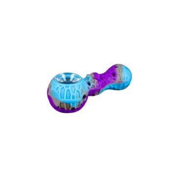 Cloud 8 Silicone Beehive Hand Pipe with Built-In Storage and Poker | Blue/Purple | Side View 1