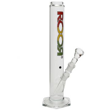 ROOR Rasta Logo Bong | 500ml Straight Cylinder | 18.8mm - Side View 1