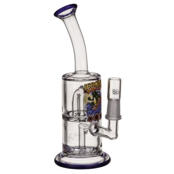 Jerome Baker - Stemless Glass Double-Chamber Percolator Vapor Bong with Colorful Logo