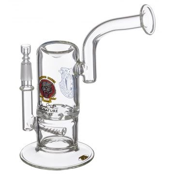 Jerome Baker –Signature Series Vapor Bong with Bent Mouthpiece 5-slit Inline Perc & Turbine Disc 