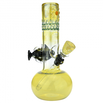 Jerome Baker - Q-Ball Sculpture Bubbler with Glass Animal - Fish - Side 1