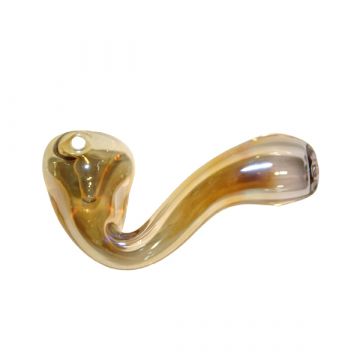 Glass Sherlock Handpipe - Fumed Colored Glass - Clear