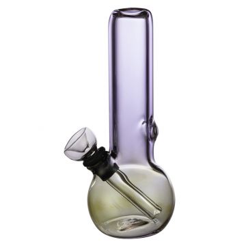 Glass Bubble Base Mini Bong - Fumed Amethyst Glass