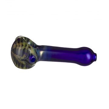 Glass Spoon Pipe - Cobalt Blue Glass with Fumed Bowl 