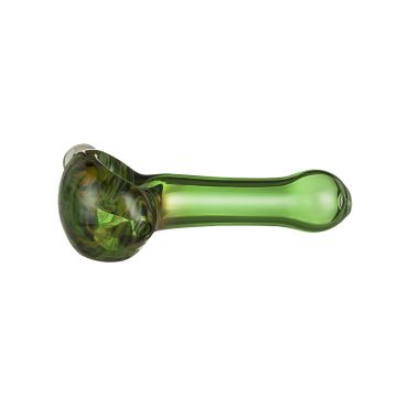 Glass Spoon Pipe - Green Glass with Fumed Bowl