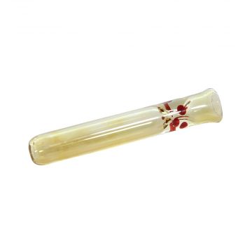 Glass Taster Pipe Silver Fumed with Color Dots