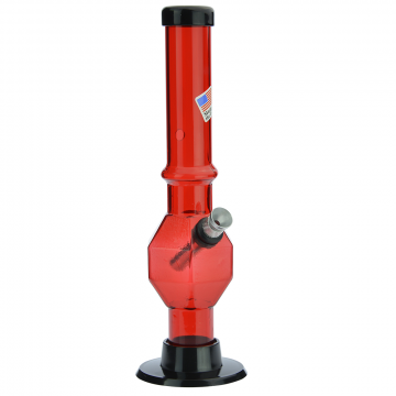 Acrylic Bubble Base Bong with Maria - Red - Side view 1