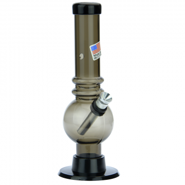 Acrylic Straight Bubble Base Mini Bong with Marias | Black - Side View 1