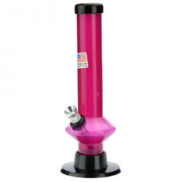 Acrylic Straight UFO Base Mini Bong with Carb Hole | Pink