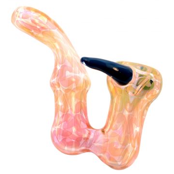 Glass Sherlock Two Piece Fumed with Colored Horn | Blue