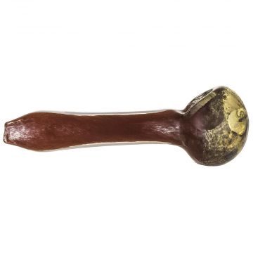 Glass Handpipe - Frit with Flower Petal Design - Rust