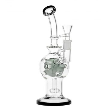 Glasscity Swiss Egg Bong with Showerhead Perc | 10 Inch | Black - Side View 1