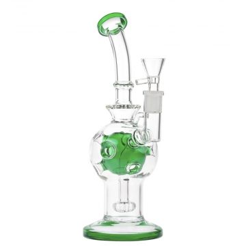 Glasscity Swiss Egg Bong with Showerhead Perc | 10 Inch | Green - Side View 1