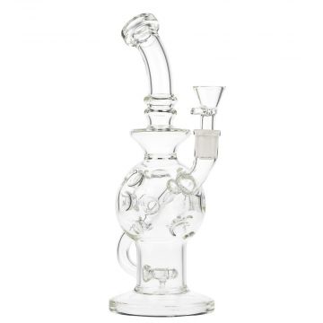 Glasscity Swiss Egg Bong with Showerhead Perc | 10 Inch | Clear - Side View 1