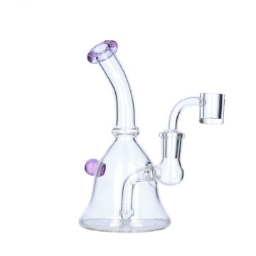 Glass Mini Beaker Dab Rig with Fixed Diffuser Downstem - side view 1