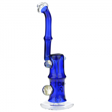 Stand-Up Sherlock Bubbler with Stardust Cobalt and Marbles - Side View 1