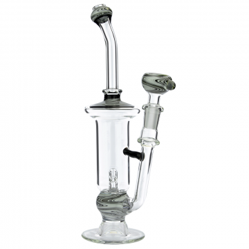 Glass Bubbler with Three Hole Mini Dome Perc | 14.5mm - Side View 1