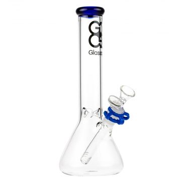 Glasscity Beaker Ice Bong | 10 inch | Blue - Side View 1