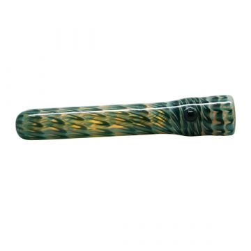 Glass Taster Pipe - Color Wrap and Rake - Teal